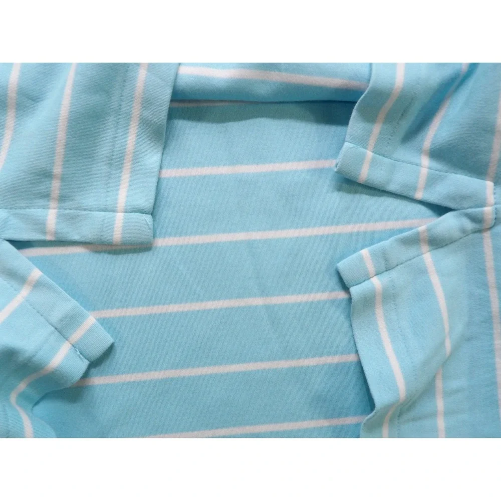Polo Ralph Lauren Men XL Custom Slim Fit Mesh Polo Blue Striped Red Pony Cotton